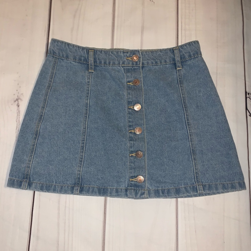 Button Up Blue Jean Skirt
